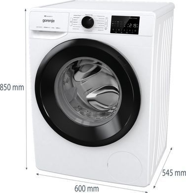 Gorenje Пральна машина фронтальна, 9кг, 1400, A+++, 54,5см, дисплей, інвертор, пара, Wi-Fi, білий (379345) WPNEI94A1SWIFI фото