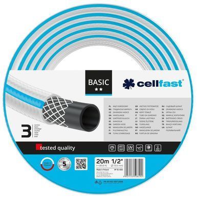 Шланг садовый Cellfast BASIC 1/2" 20м 3 слоя до 25бар -20&hellip;+60&deg;C 10-400 фото
