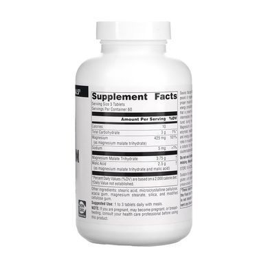 Magnesium Malate 1250mg - 90 tabs Source Naturals