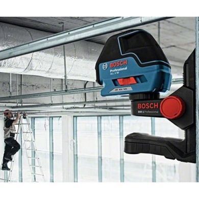 Нівелір лазерний лінійний Bosch GLL 3-50 Р + Тримач BM 1 + Кейс L-Boxx 0601063802