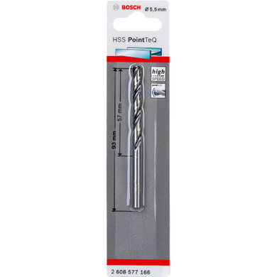 Свердло по металу Bosch HSS Point TeQ 5.5 мм 2608577166