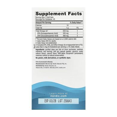 DHA - 90 softgels Nordic Naturals / ДГК (Докозагексаєнова кислота)
