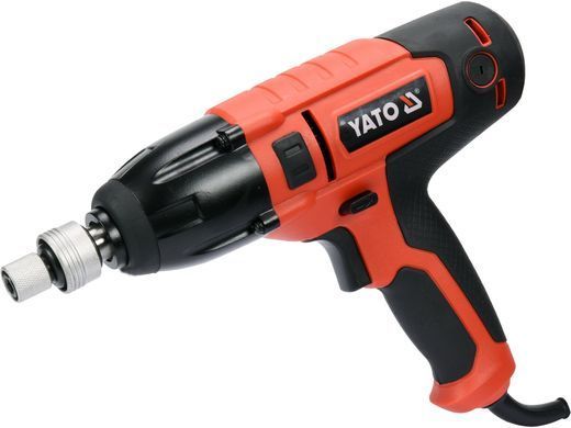 Гайковерт ударный сетевой YATO: 1/4" HEX x1/2" F, 450Вт, 450Нм, 3300 об/мин + 4 головки и кейс YT-82020 фото