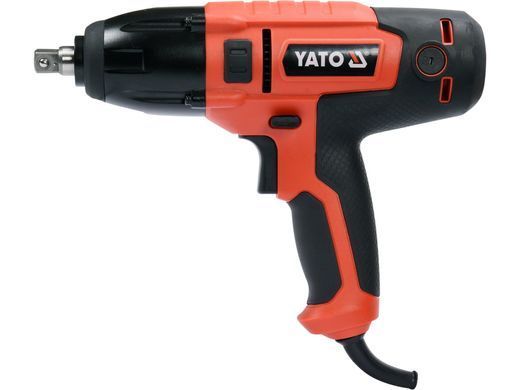 Гайковерт ударный сетевой YATO: 1/4" HEX x1/2" F, 450Вт, 450Нм, 3300 об/мин + 4 головки и кейс YT-82020 фото
