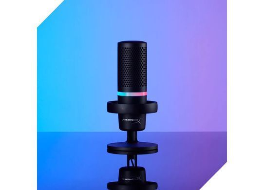 Мікрофон геймінговий HyperX DuoCast, Omni/Bi, USB-A, 2м, NGenuity, RGB, чорний (361390) 4P5E2AA фото