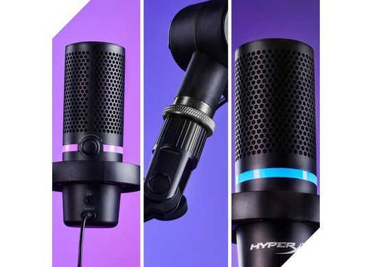 Мікрофон геймінговий HyperX DuoCast, Omni/Bi, USB-A, 2м, NGenuity, RGB, чорний (361390) 4P5E2AA фото