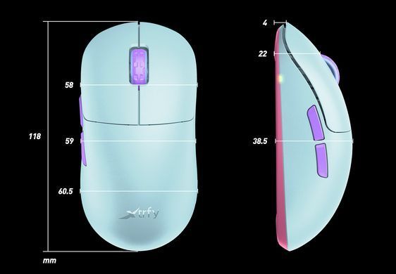 Cherry Xtrfy Мышь M8 WIRELESS Frosty Mint M8W-RGB-MINT фото