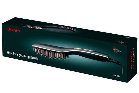 ARDESTO Щетка-выпрямитель HSB-621, 70Вт, 80-200C, дисплей, керамика, черный HSB-621 фото