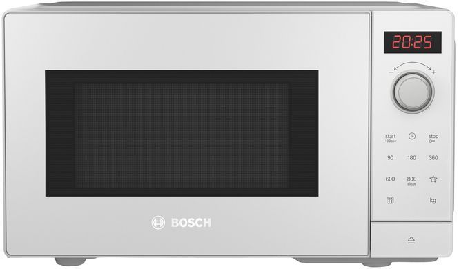 Мікрохвильова піч Bosch 20л, ел. управл., 800Вт, білий (371039) FFL023MW0 фото