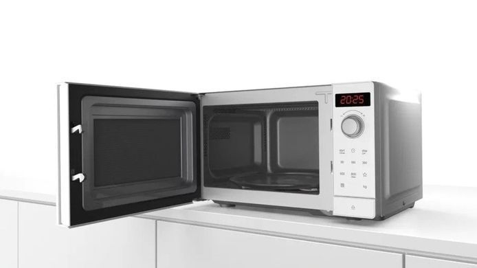 Мікрохвильова піч Bosch 20л, ел. управл., 800Вт, білий (371039) FFL023MW0 фото