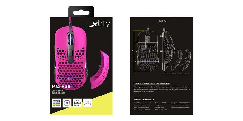 Cherry Xtrfy Миша M42 RGB USB Pink (330599) XG-M42-RGB-PINK фото
