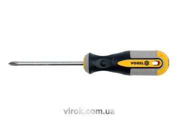Отвертка крестовая VOREL: "Philips" PH1 х 75 мм. Cr-V