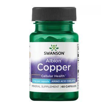 Albion Copper 2mg - 60 caps Sw Мідь Хелатна Swanson 2 мг &mdash; Від сивини