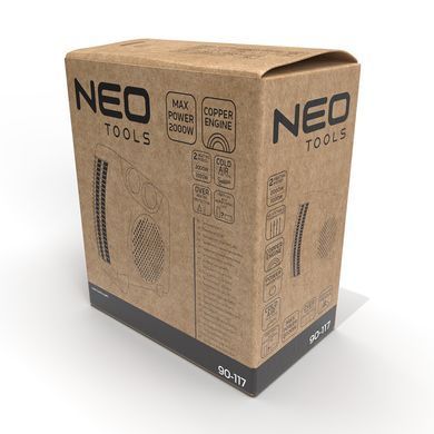 Тепловентилятор NEO TOOLS 90-117, 2000 Вт, безпечний обігрівач для дому та офісу
