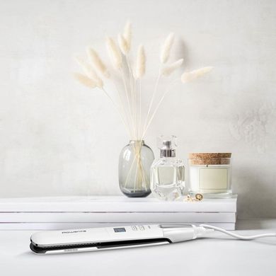 Rowenta Випрямляч Volumizer, >240Вт, темп.режимів-8, 140-210С, дисплей, іонізація, кераміка, білий (356451) SF4650F0 фото