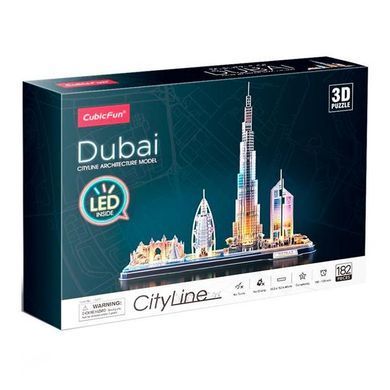 3D пазл CubicFun City Line з LED-підсвіткою Дубай (L523h) dt_22922 фото