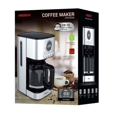 Кавоварка крапельна ARDESTO Steel Collection FCM-D3200, 1.5л, мелена, сріблястий (344497) FCM-D3200 фото