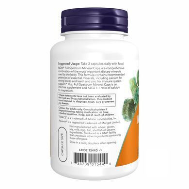 Full Spectrum Mineral Caps - 120 vcaps Now Foods