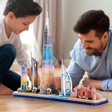 3D пазл CubicFun City Line з LED-підсвіткою Дубай (L523h) dt_22922 фото