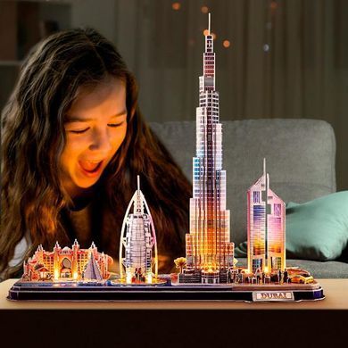 3D пазл CubicFun City Line з LED-підсвіткою Дубай (L523h) dt_22922 фото