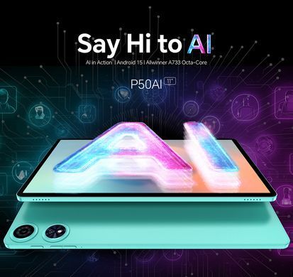 TECLAST Планшет P50AI 11" 6ГБ, 128ГБ, 7000мА&bull;год, Android, блакитний (384993) 6940709687147 фото