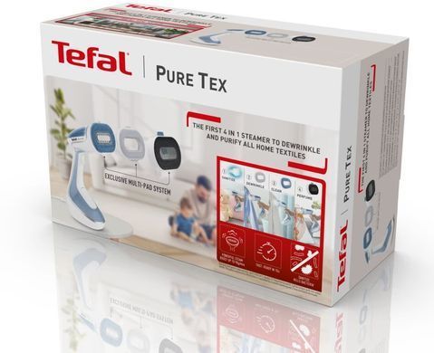 Tefal Відпарювач компактний Pure Tex , 1700Вт, 200мл, постійна пара - 30гр, керам. підошва, блакитний (356640) DT9531E0 фото