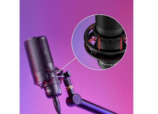 Микрофон геймерский HyperX ProCast, Bi, 3-pin XLR, no cable, з поп-фільтром, черный 699Z0AA фото
