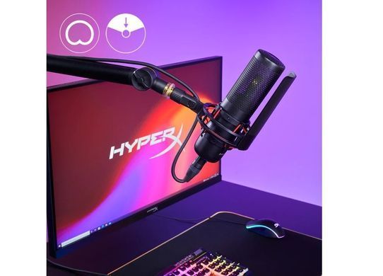 Микрофон геймерский HyperX ProCast, Bi, 3-pin XLR, no cable, з поп-фільтром, черный 699Z0AA фото