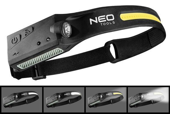 Ліхтар Neo Tools 99-097, налобний, акумуляторний, сенсорний, 350 лм 99-097 фото