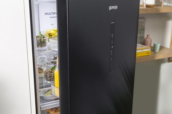Gorenje Холодильник NRK619EABXL4 с нижн. мороз. камерой, 185х60х60см, 2 дв., Х- 204л, М- 96л, A+, NoFrost Plus, Fresh zone, черный NRK619EABXL4 фото