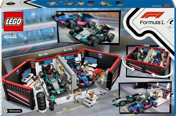 Конструктор LEGO City Гараж F1 и автомобили Mercedes-AMG и Alpine 678 деталей (60444)