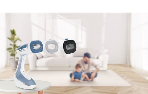 Tefal Відпарювач компактний Pure Tex , 1700Вт, 200мл, постійна пара - 30гр, керам. підошва, блакитний (356640) DT9531E0 фото