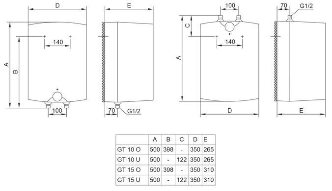 Водонагреватель TIKI GT15U/B9 15 л, под мойкой, A, 700189 GT15UMINI_TIKI фото