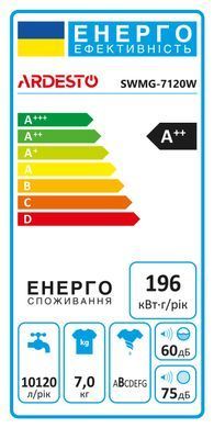 ARDESTO Пральна машина з фронт. завант. CrystalBright SWMG-7120W (346859) SWMG-7120W фото