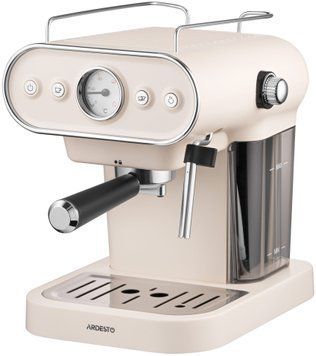 Кавоварка ріжкова ARDESTO Vintage Dream 1.2л, мелена, ручний капучинатор, підігрів чашок, бежевий (349924) FCM-E15BG фото