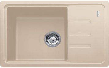 Мойка кухонная Franke Malta, фрагранит, прямоуг., с крылом, 620х435х200мм, чаша- 1, накладная, BSG 611-62, бежевый
