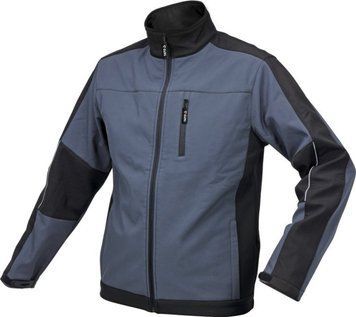 Куртка робоча SOFTSHELL YATO розмір XXL чорно-темно-сіра, 3 кишені, 96% поліестер і 4% спандекс(DW)