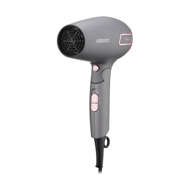 ARDESTO Фен Pink Touch, 2000Вт, 2 швидкості, 2 темп.режими, складана ручка, сірий+рожевий (377973) HD-R350PT фото