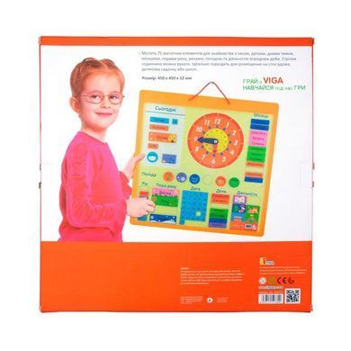 Магнітний календар Viga Toys із годинником українською мовою (50377U) dt_1979 фото