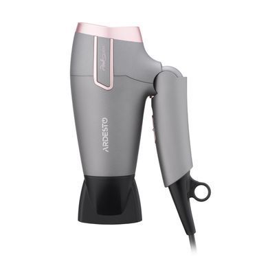 ARDESTO Фен Pink Touch, 2000Вт, 2 швидкості, 2 темп.режими, складана ручка, сірий+рожевий (377973) HD-R350PT фото