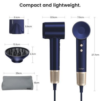 Фен для волосся Laifen Swift Premium з іонізацією, Platinum Blue LF03-PBG-EU фото