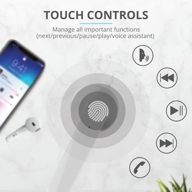 Наушники Trust Primo Touch True Wireless Mic White 23783_TRUST фото