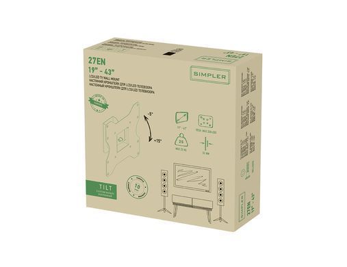 KSL Кріплення ТВ з кутом нахилу Simpler 27EN 19-43" (322905) 27EN фото