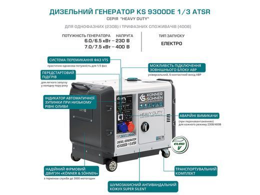 Дизельный генератор передвижной KS 9300DE-1/3 ATSR KS 9300DE-1/3 ATSR фото