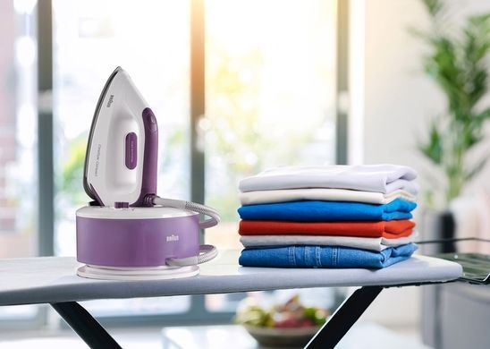 Braun Прасувальна система CareStyle Compact, 2400Вт, 1500мл, паровий удар -460гр, нерж. сталь, біло-фіолетовий (376460) IS2144VI фото