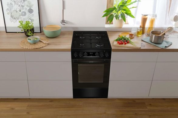 Gorenje Плита комбінована, 62л, 50x60см, дисплей, IconLed, емальовані, чорний (375219) GK5C60BJ фото