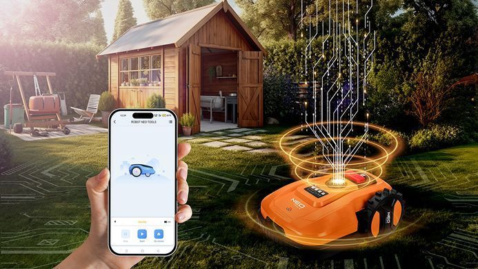 Робот-газонокосарка NEO TOOLS E+ 04-621 для газонів до 600 м2, з док-станцією та акумулятором 04-621 фото