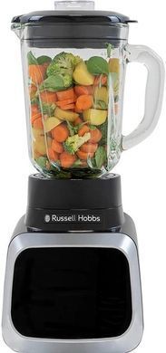 Russell Hobbs Блендер стаціонарний Sensigence , 1000Вт, чаша-1500мл, скло, сенс. управл., чорно-сірий (371121) 28241-56 фото