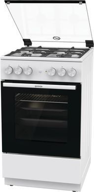 Gorenje Плита комби, 62л, 50x60см, дисплей, газ-контроль, чугун, белый GK5A41WF фото