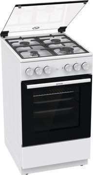 Gorenje Плита комбінована, 62л, 50x60см, газ-контроль, чавун, білий (378572) GK5A41WF фото